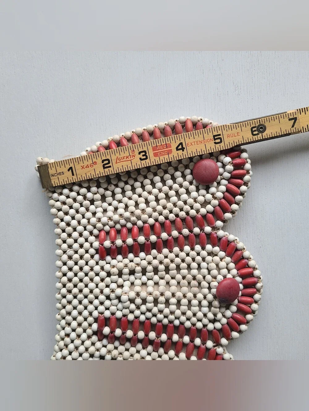 Vintage Wood Bead Clutch 1930s 1940s